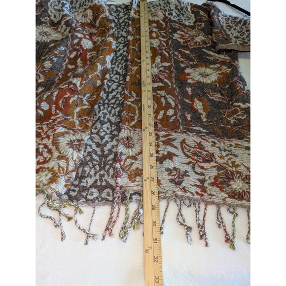 Soft Surroundings Open Cardigan Kimono Small/Medium Fringe Bohemian Chic‎ - Picture 8 of 10